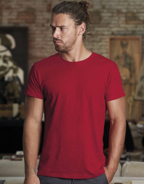 B&C Organic Slub T-Shirt /men, chic red