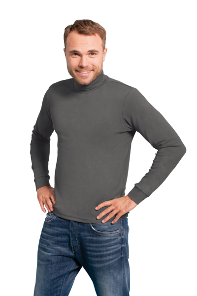 Promodoro Men’s Turtleneck-T LS, light grey