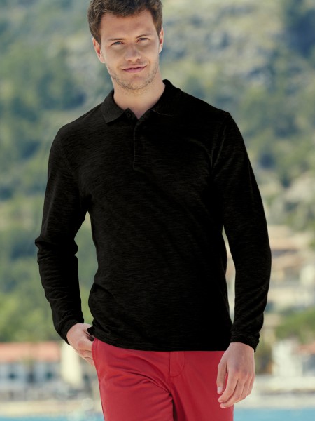 Fruit of the Loom Premium Long Sleeve Polo, schwarz