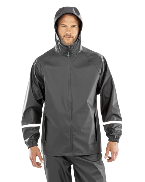 Prism PU Waterproof Jacket with Reflective Bands & Recycled Backing