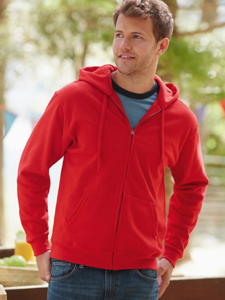 Fruit of the Loom Classic Hooded Sweat Jacket, rot