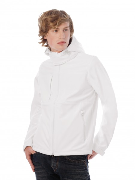 B&C Hooded Softshell /men, white