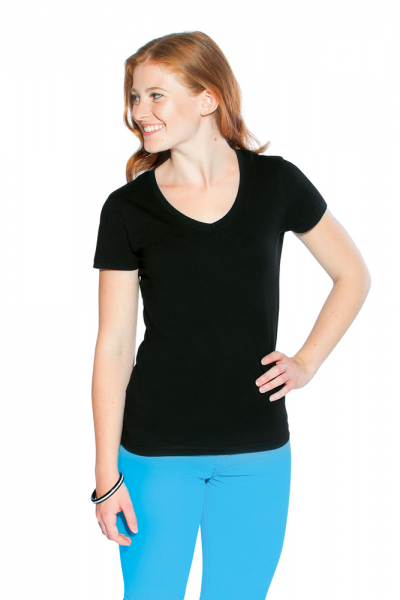 Promodoro Women’s Slim Fit V-Neck-T, black