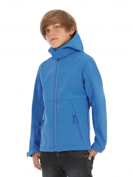 B&C Hooded Softshell /kids, azure