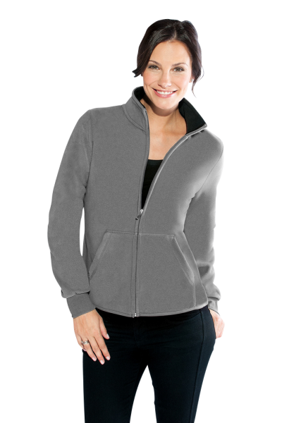 Promodoro Women’s Double Fleece Jacket, light grey-black