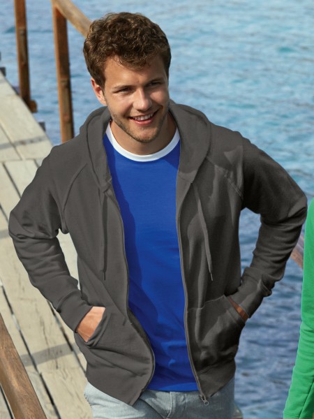 Fruit of the Loom Lightweight Hooded Sweat Jacket, schwarz
