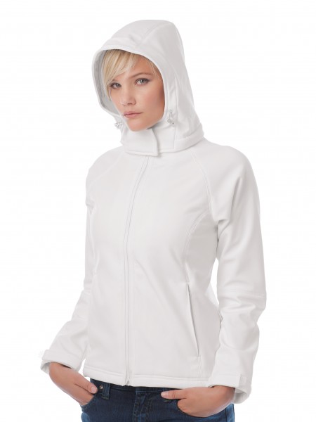 B&C Hooded Softshell /women, white