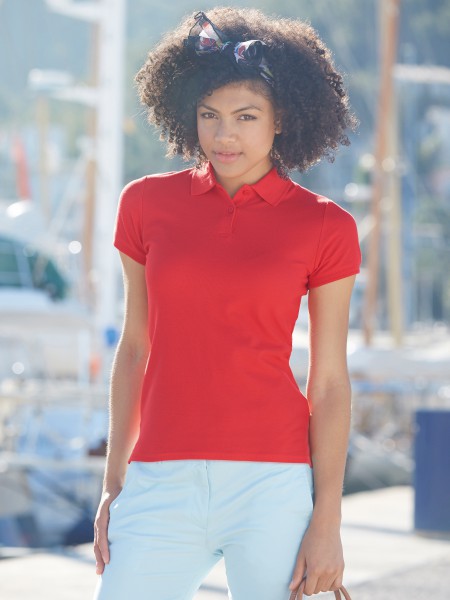 Fruit of the Loom Lady-fit Premium Polo, rot