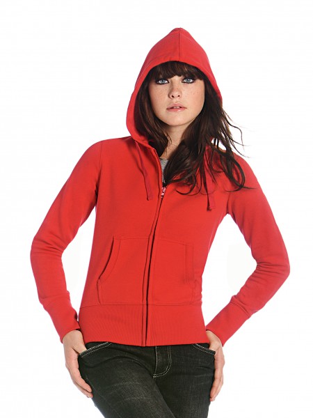 B&C Hooded Full Zip /women, red