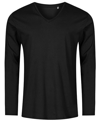 Promodoro X.O Men´s V-Neck T-Shirt Long Sleeve Black