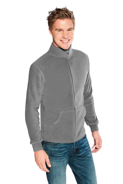 Promodoro Men’s Double Fleece Jacket, light grey-black