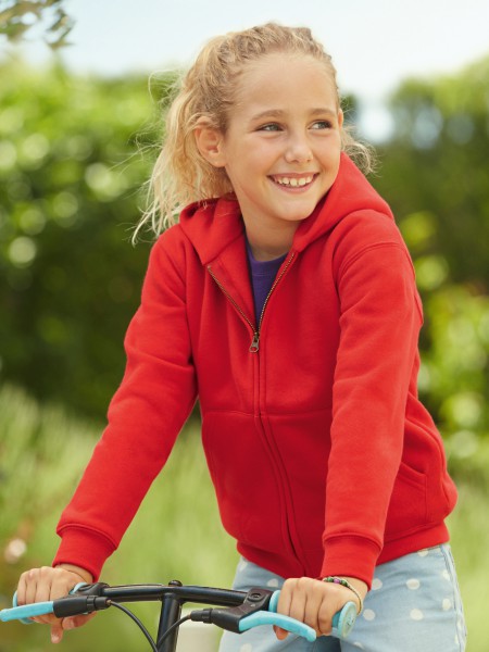 Fruit of the Loom Kids Premium Hooded Sweat Jacket, rot