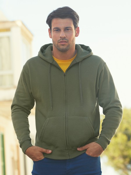 Fruit of the Loom Premium Hooded Sweat Jacket, oliv