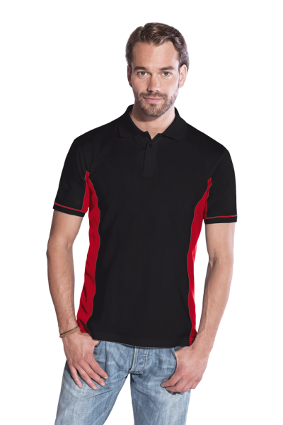 Promodoro Men’s Function Contrast Polo, black-red