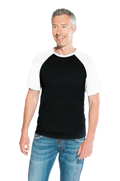 Promodoro Men’s Raglan-T, black-white