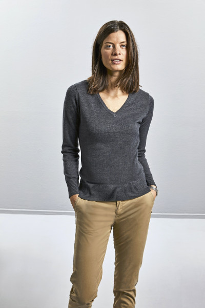 Russell Ladies´ V-Neck Knitted Pullover