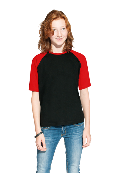 Promodoro Kid’s Raglan-T, black-red