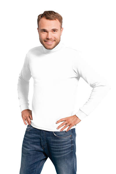 Promodoro Men’s Turtleneck-T LS, white